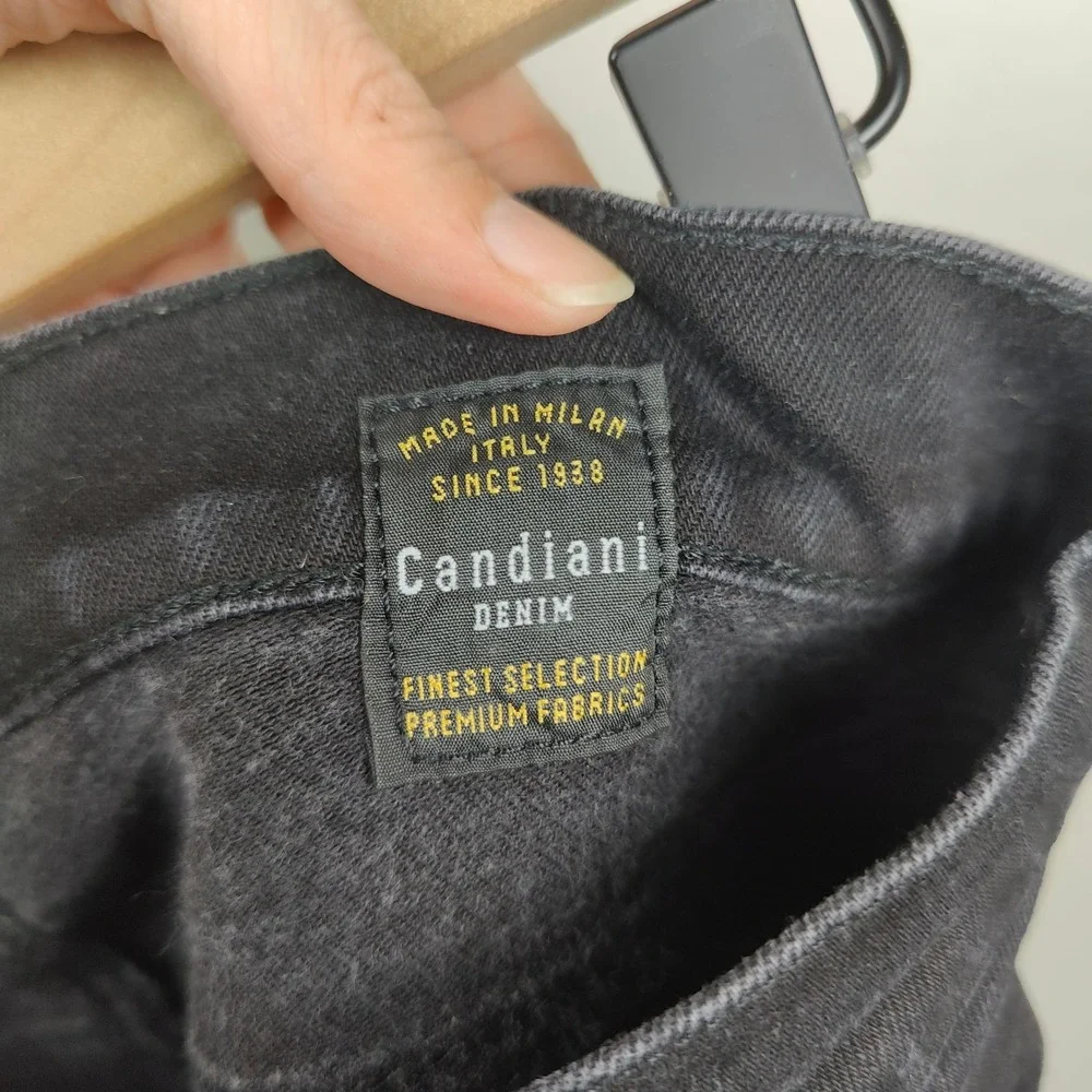 C.O.F. Studio Jeans Mens 32 Black Candiani Denim Slim Fit Made in‎ Portugal